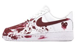 Nike Легкие низкие кроссовки для скейтбординга Air Force 1 Blood Romance унисекс, белые, красные cw2288-111（team241-血色浪漫） | white red