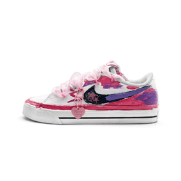 Nike Кроссовки Court Legacy Double Star Lovers с амортизацией, низкие, для скейтбординга, унисекс, розовые, белые, фиолетовые dh3161-100(team912-双星情人) | pink white purple
