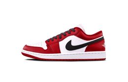 Jordan Баскетбольные кроссовки Air 1 Red Chicago Low Top Vintage унисекс, красные, белые 553558-166（team855-红色芝加哥） | red white