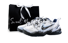 Nike Кроссовки Air Monarch 4 Drippy Extreme Cold Apocalypse, устойчивые к истиранию, низкие, массивные, унисекс, белые, синие 415445-102(team889-极寒末日) | blue (special shopping bag)