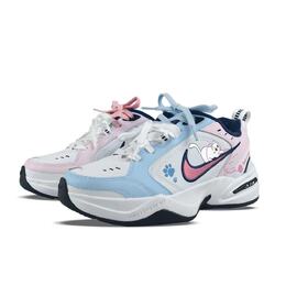 Nike Кроссовки Air Monarch 4 с износостойкой дышащей подошвой, массивные, унисекс, сине-розовые 415445-102(team183-毛线猫) | blue pink