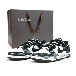 Nike Кроссовки для скейтбординга с амортизацией Dunk, износостойкие, низкие, унисекс, черные, белые dd1391-100（team801-黑色曼巴s-box） | black white