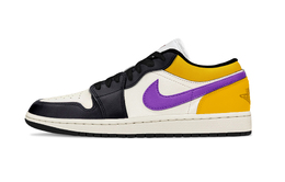 Jordan Баскетбольные кроссовки Air 1 Support Low Top Vintage унисекс, фиолетово-желтые 553558-165(team992-湖人aj) | purple yellow
