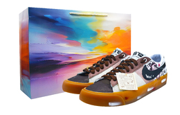 Nike Кроссовки Blazer Evil Bear Coverage, амортизирующие, износостойкие, балансирующие, низкие, для скейтбординга, унисекс, коричневые, белые dc7695-100(team42-男女邪恶小熊s-box) | brown white
