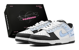 Nike Кроссовки для скейтбординга Dunk, женские, низкие, белые cw1590-100(teams2-海盐甜心s-box) | black blue