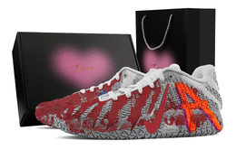 Nike Баскетбольные кроссовки Ja Morant 3 Crime Scene, Heart Box, устойчивые к истиранию, низкие, унисекс, серо-красные hf2794-100(team773-案发现场-爱心礼盒) | gray red