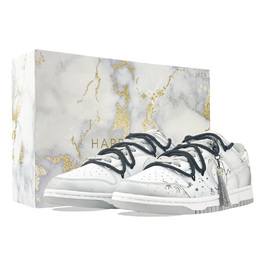 Nike Кроссовки для скейтбординга Dunk Ink Bamboo Steps с амортизацией, износостойкие, унисекс, белые, серые hf5441-105（team877-墨韵竹步） | white gray (special shopping bag)