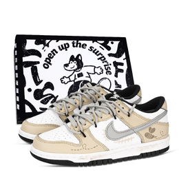 Nike Кроссовки для скейтбординга Dunk Black White, Garden Bee, устойчивые к истиранию, унисекс, желтые, белые, серые dd1391-100（team-883花园蜜蜂鞋盒） | yellow white gray