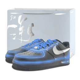 Nike Кроссовки для скейтбординга Air Force 1 Silver Wing Edge Low Top унисекс, черно-синие cw2288-001(team786-银翼边际) | black blue