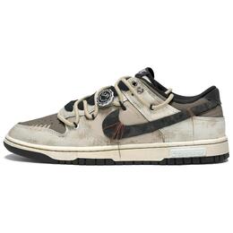 Nike Кроссовки для скейтбординга Dunk, устойчивые к истиранию, низкие, унисекс, коричневые dd1391-100(team379-旧梦涂鸦) | brown