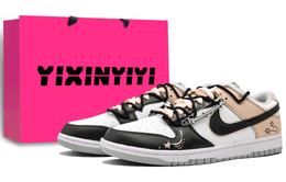 Nike Низкие износостойкие кроссовки для скейтбординга Dunk, унисекс, бежевый цвет Cloud dd1391-103(team400-流星雨男女款米) | cloud ecru (shopping bag)