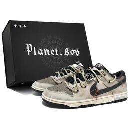 Nike Кроссовки для скейтбординга Dunk, устойчивые к истиранию, низкие, унисекс, коричневые dd1391-100(team379-旧梦涂鸦-sbox) | brown