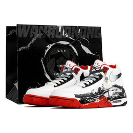 Nike Баскетбольные кроссовки Flight Legacy Vintage унисекс, средний размер, черно-красные bq4212-100(team113-龙腾四海s-box) | black white
