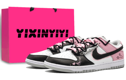 Nike Кроссовки для скейтбординга Dunk, устойчивые к истиранию, низкие, унисекс, Sunglow Pink dd1391-103(team400-流星雨男女款粉) | pink (shopping bag)