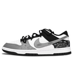 Nike Кроссовки для скейтбординга Dunk Black White, Street Letter, износостойкие, серые, унисекс dd1391-100（team883-街头字母） | gray