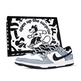 Nike Кроссовки для скейтбординга Dunk Fish Bubbles, устойчивые к истиранию, низкие, унисекс, сине-серые hf5441-100（team883-小鱼泡泡黑鞋盒） | blue gray