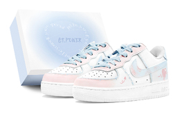Nike Кроссовки Air Force 1 Air Force 1 с низким верхом, устойчивые к истиранию, для скейтбординга, унисекс, синие, розовые dh2920-111(team88-粉恋流心s-box) | blue pink