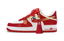 Nike Кроссовки для скейтбординга Air Force 1 Red Love Gold Step, устойчивые к истиранию, красные, унисекс cw2288-111（team1176-红恋金步） | red