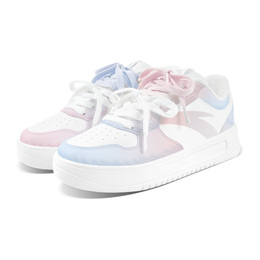 Комфортные, нескользящие, износостойкие, низкие кроссовки унисекс Anta, Pink Blue Mismatched 912418001q-2(team703-琉璃恋粉蓝鸳鸯) | pink blue mismatched