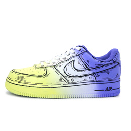 Nike Кроссовки для скейтбординга Air Force 1 Comic Artist, устойчивые к истиранию, низкие, унисекс, синие, желтые, базовые cw2288-111(team1037-漫画家） | blue yellow