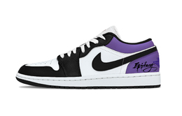 Jordan Баскетбольные кроссовки Air 1 Purple Toes Support Low Top Vintage, унисекс, черно-фиолетовые 553558-165(team930-紫脚趾) | black purple