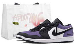 Jordan Баскетбольные кроссовки Air 1 Dream Purple Low Top Vintage Unisex Black White Purple 553558-043(team645-梦幻紫) | black white purple