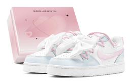 Nike Кроссовки для скейтбординга Court Borough, женские, низкие, синие bq5448-100(teams2-海盐粉樱s-box) | pink blue