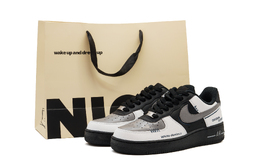 Nike Кроссовки для скейтбординга Air Force 1, унисекс, низкие, белые cw2288-001(team-1403黑白熊猫sbok) | black white (shopping bag)