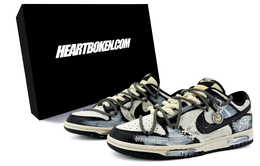 Nike Кроссовки для скейтбординга Dunk Suixin, Mysterious Pharaoh Box Coverage Cushionage Low Top, унисекс, черно-белые hf5441-100(team45-神秘法老礼盒) | black white
