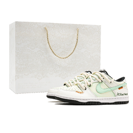 Nike Кроссовки для скейтбординга Dunk Mint Ice Shoes с амортизацией, износостойкие, низкие, унисекс, белые, зеленые dd1503-101(team1096-薄荷冰履礼袋款) | white green