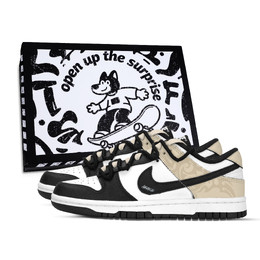 Nike Кроссовки для скейтбординга Dunk Ink Texture, устойчивые к истиранию, низкие, унисекс, черные, белые, желтые hf5441-100（team971-涂墨纹境鞋盒） | black white yellow