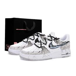 Nike Кроссовки Air Force 1 с амортизацией, износостойкие, низкие, для скейтбординга, унисекс, черные, белые cw2288-111(team1326-根蔓履迹xbox) | black white