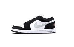 Jordan Баскетбольные кроссовки Air 1 Gray Toe с низким верхом, устойчивые к истиранию, винтажные, унисекс, черно-серые 553558-146(team855- 灰脚趾) | black gray
