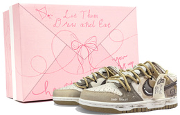 Nike Кроссовки для скейтбординга Dunk Bear Cookies, износостойкие, низкие, унисекс, коричневые hq1175-240(team-726小熊饼干2sbox) | brown