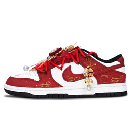 Nike Кроссовки для скейтбординга Dunk Black White, Long Xiangshi, износостойкие, низкие, унисекс, красные dd1391-100（team971-长相思） | red
