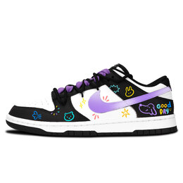 Nike Кроссовки для скейтбординга Dunk, унисекс, низкие, белые/фиолетовые/черные dd1391-100（team883-彩趣萌涂） | purple