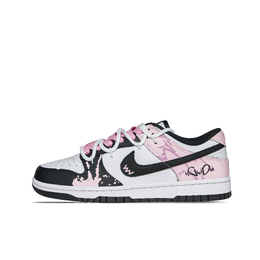 Nike Кроссовки для скейтбординга Dunk Low Top унисекс, черные, розовые dd1503-101（team1369-草莓黑巧） | black pink