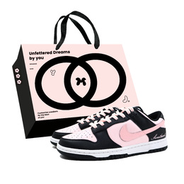 Nike Кроссовки для скейтбординга Dunk Sweetheart с амортизацией, износостойкие, унисекс, черно-розовые dd1391-100(team271-甜心sbox) | black pink