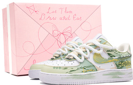 Кроссовки Air Force 1 Blue Wild Dream, Footprint Innovation, износостойкие, низкие, для скейтбординга, унисекс, желто-зеленые Nike, Yellow Green cw2288-111(team726-青野涂梦1-sbox) | yellow green