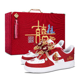 Nike Кроссовки Air Force 1 Heaven's Perfect Match для скейтборда, износостойкие, низкие, унисекс, красные dd8959-100（team971-天赐良缘婚鞋3） | red