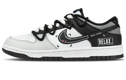 Nike Противоскользящие низкие кроссовки Dunk Retro Pixel Lo Relaxed Unisex Black White dd1391-100（team1117像素松弛） | black white