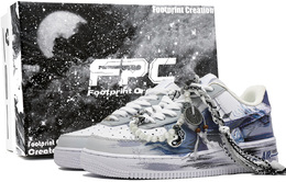 Nike Кроссовки Air Force 1 Tai Chi Dragon 2 Footprints Of Innovation, износостойкие, низкие, для скейтбординга, унисекс, сине-серые cw2288-111(team726-太极游龙2-sbox) | blue gray