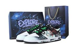 Nike Кроссовки для скейтбординга Dunk Green Butterfly Dream, износостойкие, серые, унисекс hf5441-100(team1171-绿蝶幻梦-礼盒） | white