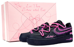 Nike Кроссовки Air Force 1 Black Warrior, Cyber Night, Footprint Pioneer Cushioning Low Top для скейтбординга, унисекс, черно-розовые cw2288-001（team726-赛博夜行1-sbox） | black