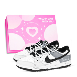 Nike Кроссовки для скейтбординга Dunk Forever Shoe Box, устойчивые к истиранию, низкие, унисекс, черные, белые, серые hf5441-100（team971-forever鞋盒） | black white gray