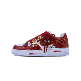 Nike Свадебные туфли Air Force 1 Singularity, Love Forever, износостойкие низкие кроссовки для скейтбординга унисекс, белые, красные cw2288-111（team779-婚鞋 百年好合） | red