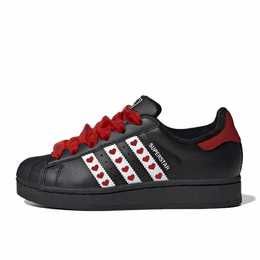 Adidas Женские кроссовки для скейтбординга SUPERSTAR Sweet Confession с низким верхом, устойчивые к истиранию, черно-красные eg4959(team598-甜蜜告白) | black red