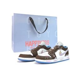 Jordan Баскетбольные кроссовки Air 1 Vintage, унисекс, низкие, белые/синие/розовые/коричневые 553558-040（team1188-摩卡蓝粉s-box） | coffee