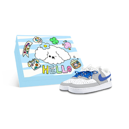 Nike Кроссовки для скейтбординга Court Vision 1 Low Top женские, белые, синие cd5434-100(team1281-星月双鞋带box) | white blue