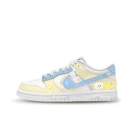 Кроссовки для скейтбординга Dunk GS, износостойкие, низкие, женские, GS Nike, Blue Yellow cw1590-101 （team1425-奶油云朵） | blue yellow